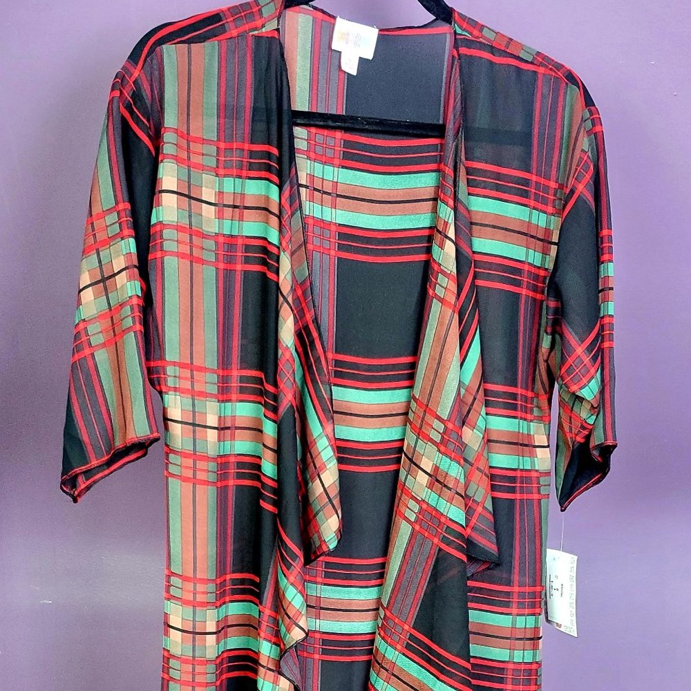 NWT Lularoe plaid chiffon Shirley